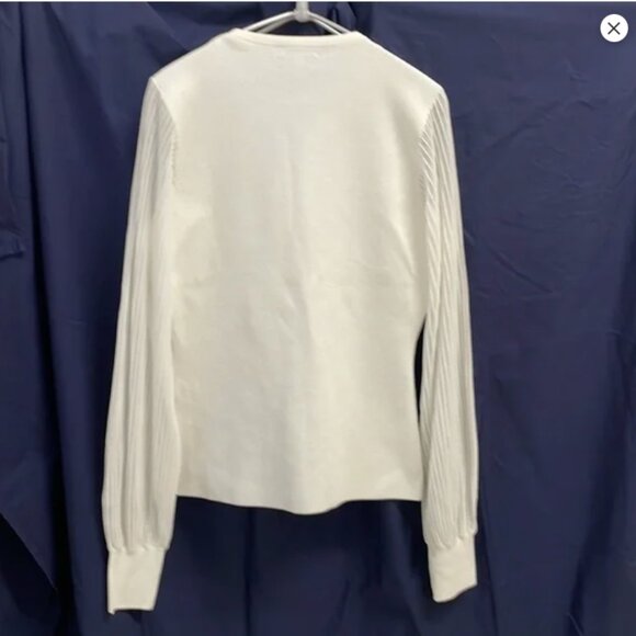 NEW REISS Sloane tie neck sheer sleeve knit top - Picture 5 of 9